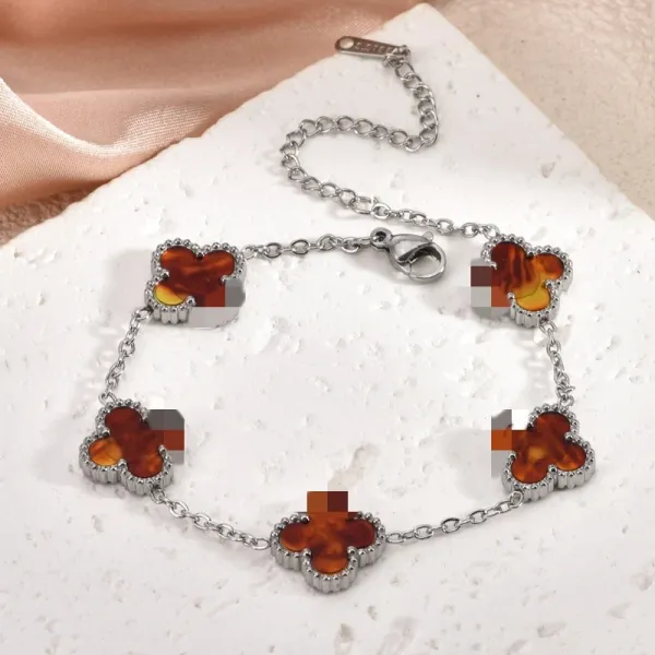 Design Alhambra-Style Red Enamel Clover Bracelet Jewelry - 7