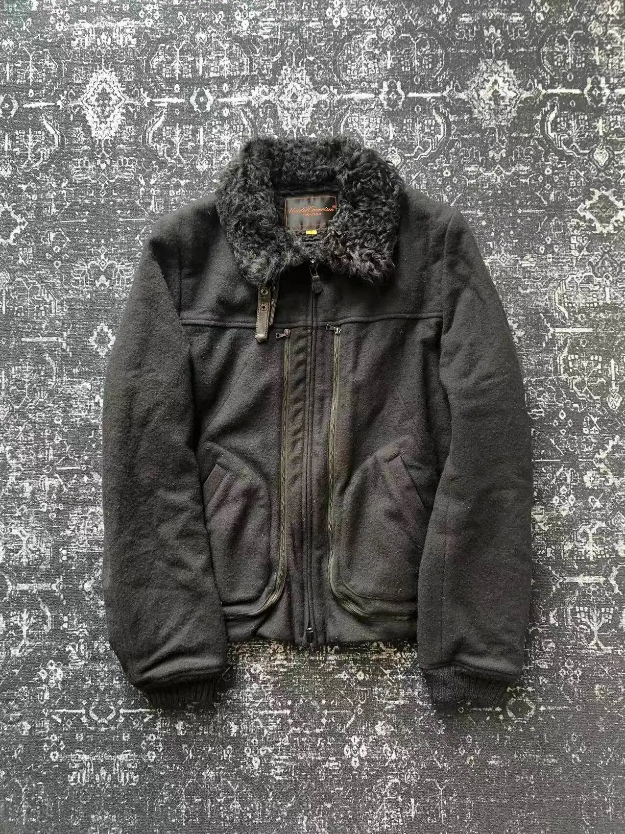 Undercover06AW 'GuruGuruWool Fur Jacket with lambhair collar for autumn and winter