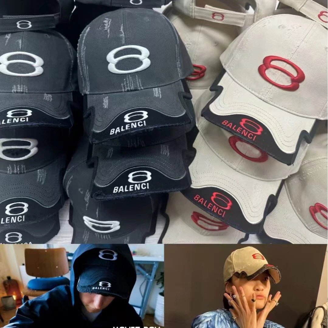 B Letter Correct Version Washed Distressed Baseball Cap High Quality Personalized Fashion Casual Versatile Western Style Duck Tongue Hat