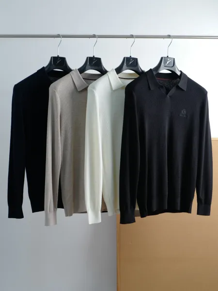 Design Knit Polo Shirt Navy - 4