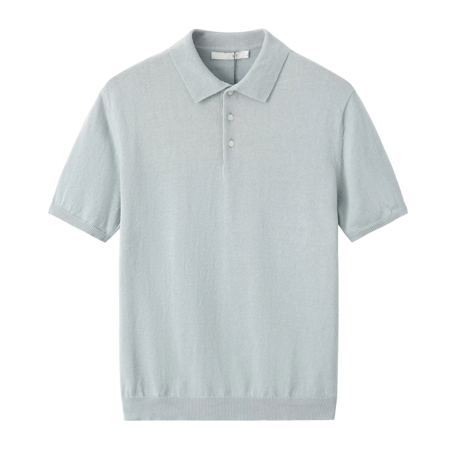 Design Knit Polo Navy Blue Short Sleeve Polo Polo Shirt - 6