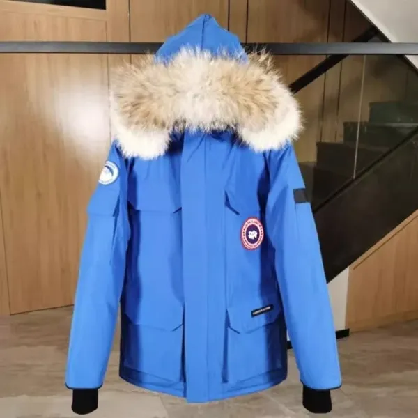 Canada Goose Expedition Parka Blue with Fur Trim - 1
