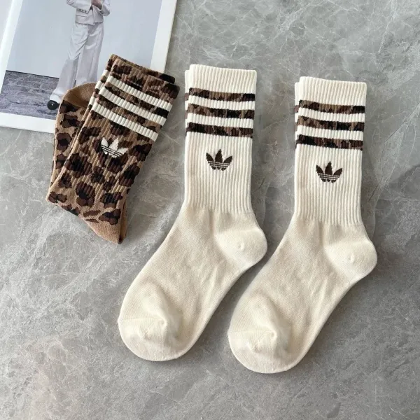 Adidas Originals Three Stripes Crew Socks Beige - 3
