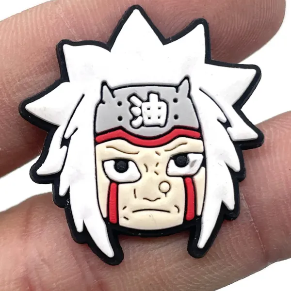 Design Naruto Jiraiya Character Pin Badge White Red Black Accessories Jewelry - 1