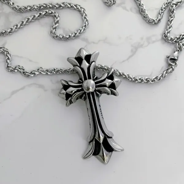 Chrome Hearts Cross Pendant Necklace Silver Jewelry - 1