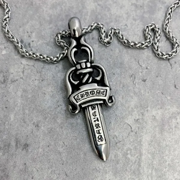 Chrome Hearts Dagger Pendant Necklace Silver Jewelry - 1