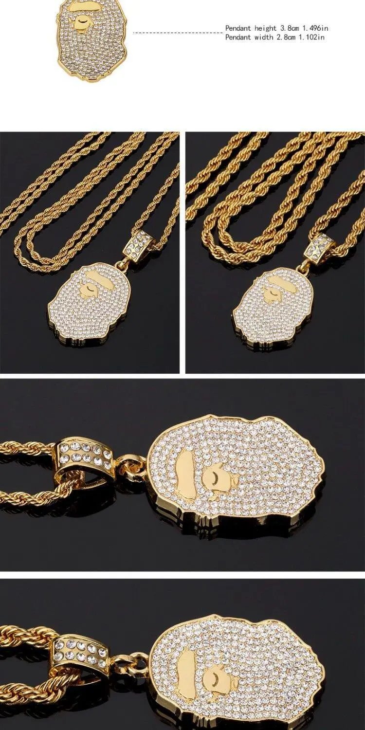 A Bathing Ape Bape Sta Pendant Necklace Silver Jewelry - 11