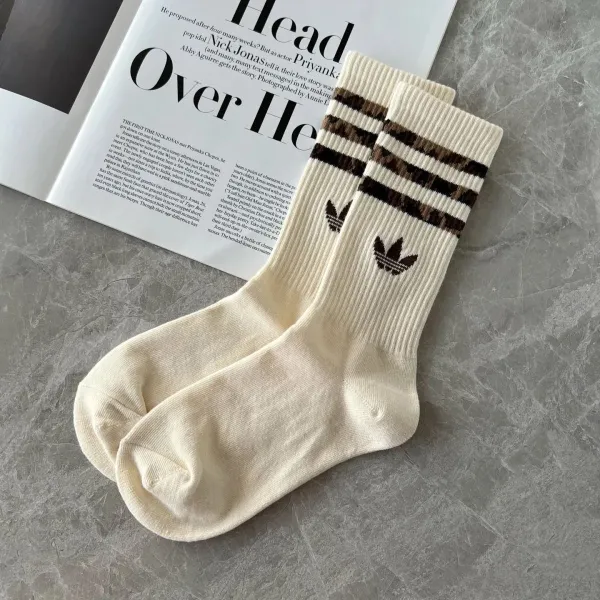 Adidas Originals Three Stripes Crew Socks Beige - 1