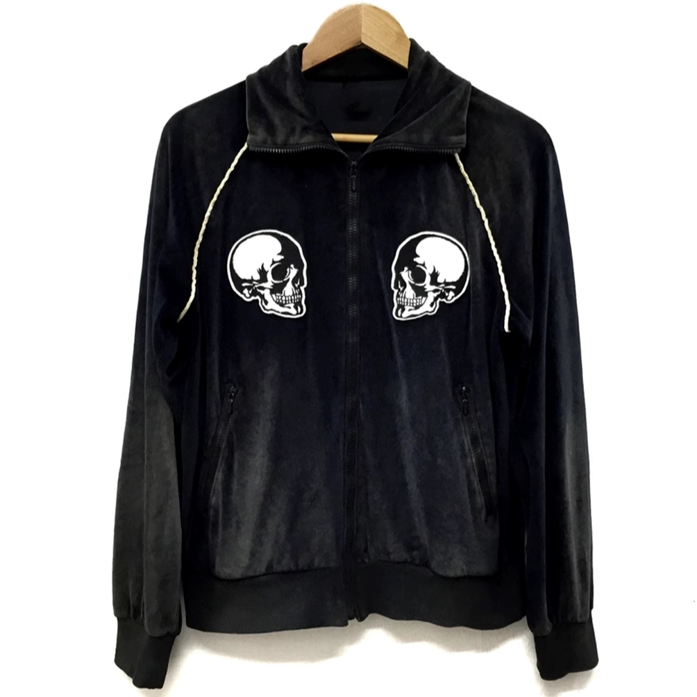 KK11 number nine n9 skeleton velvet embroidered zipper jacket jacket loose cardigan