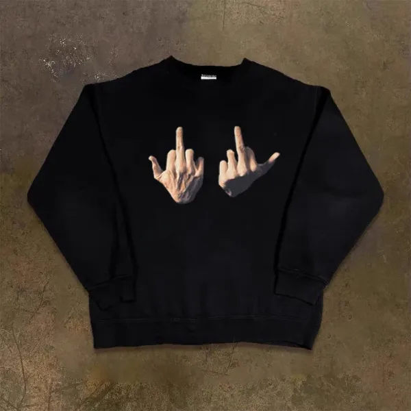 Design Middle Finger Hands Black Hoodie - 1