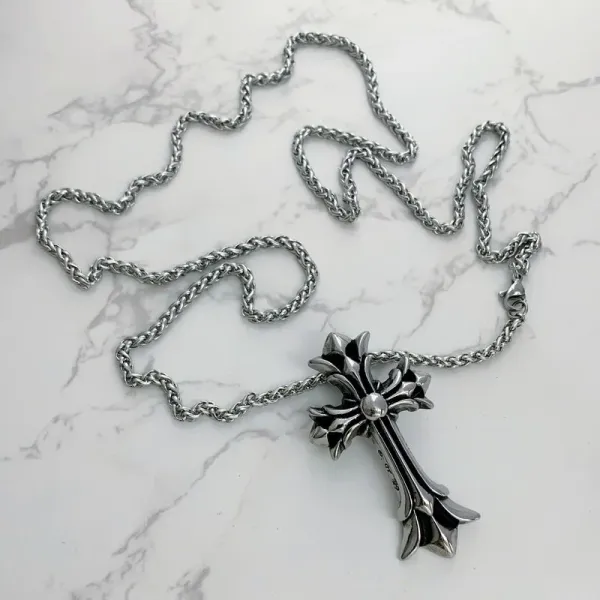 Chrome Hearts Cross Pendant Necklace Silver Jewelry - 1