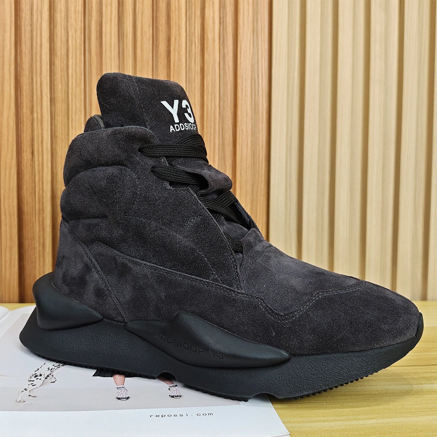 Adidas Y-3 Qasa High Black Suede Sneakers Chunky Sneakers