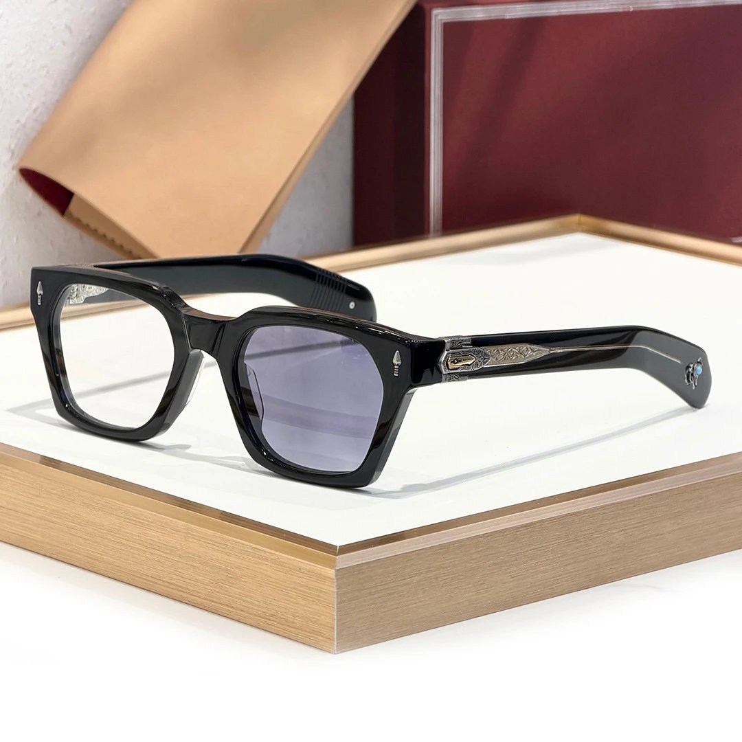 STERETT Japanese Style Handmade Square Sunglasses for Men Women, JMM Yake Turquoise Vacation Sunglasses