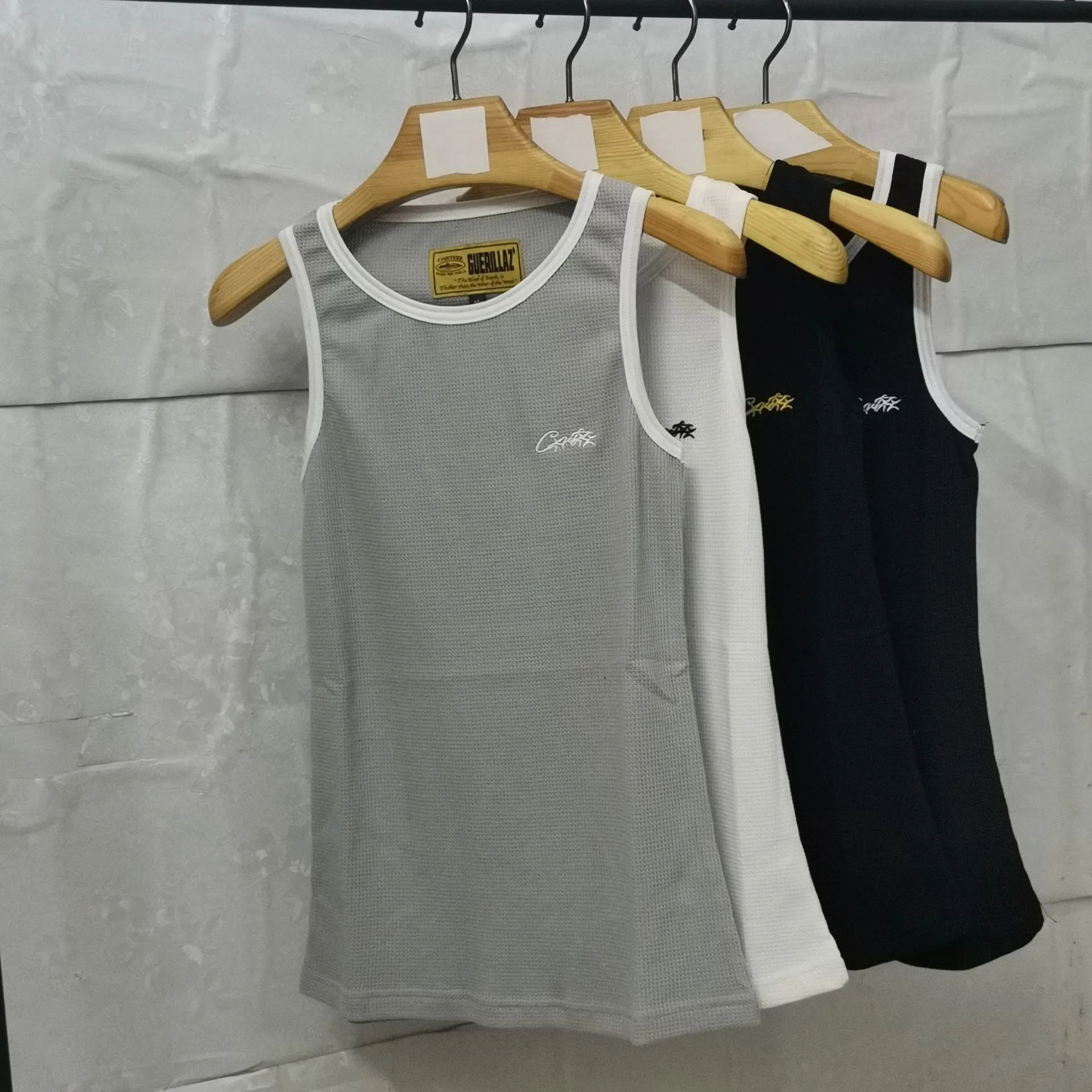 Corteiz GuerillaZ Waffle Tank Top Gray Vest Top - 2