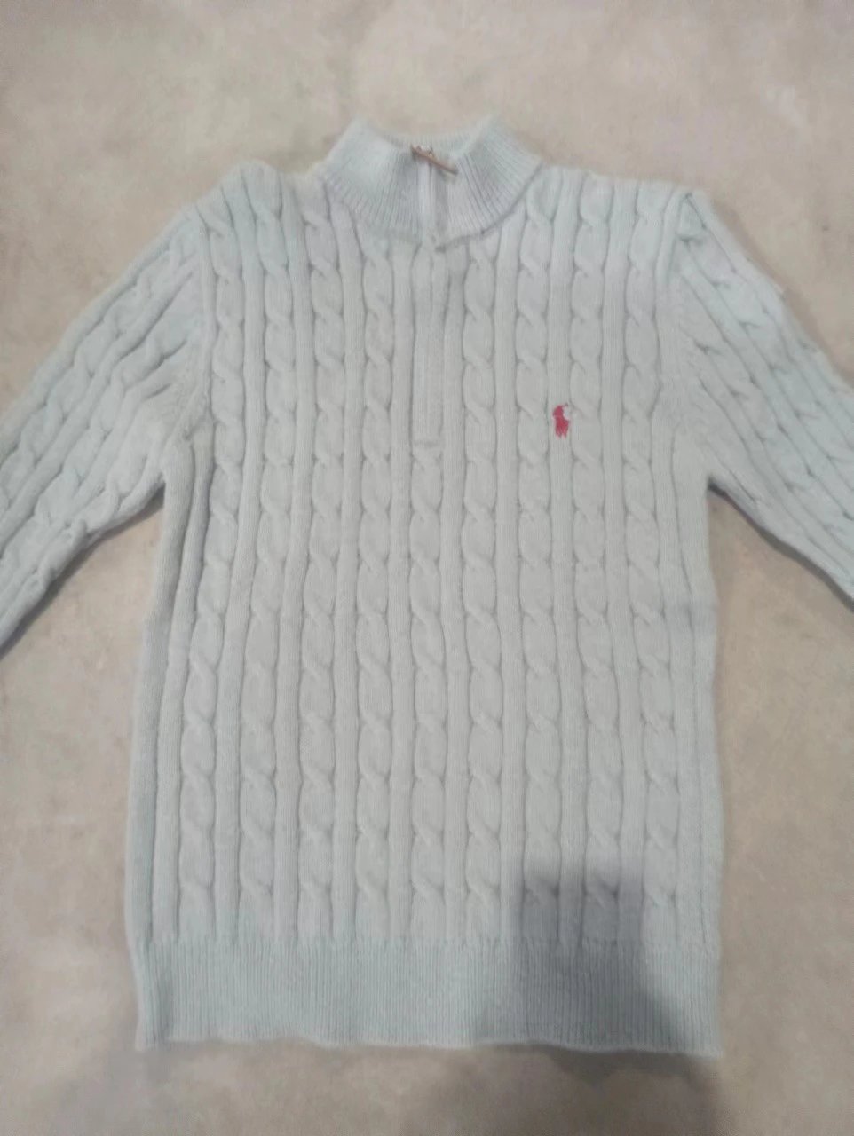 Half height zipper gray sweater [Little Red Horse]