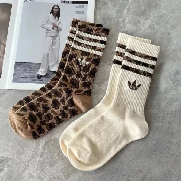 Adidas Originals Three Stripes Crew Socks Beige - 2