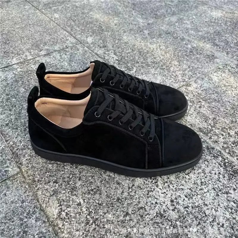 Christian Louboutin Louis Junior Velvet Black Sneakers - 4