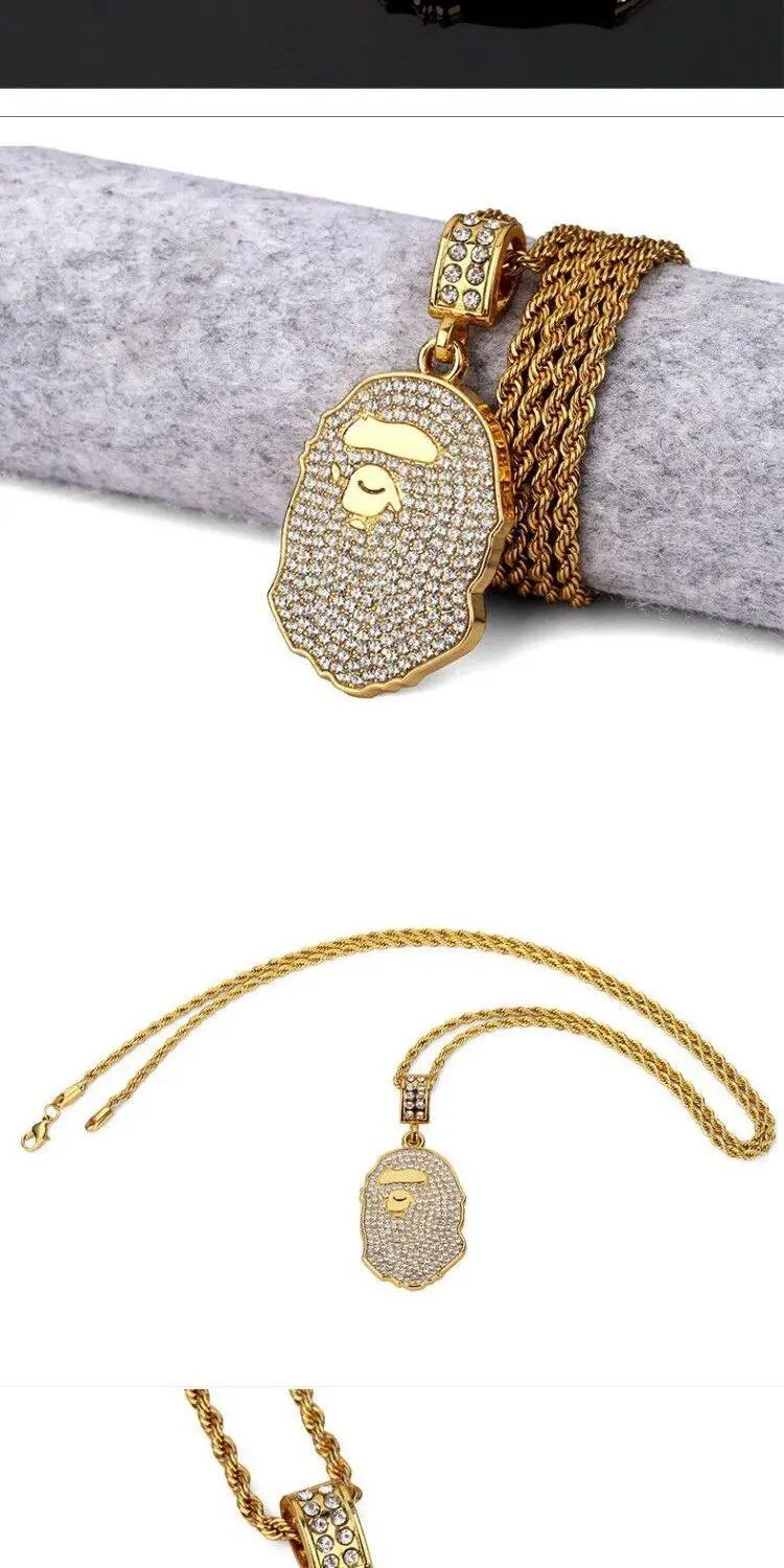 A Bathing Ape Bape Sta Pendant Necklace Silver Jewelry - 12