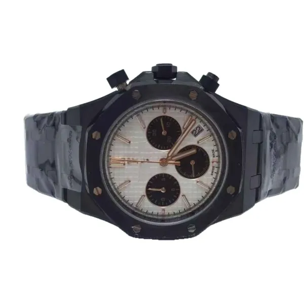 Audemars Piguet Royal Oak Chronograph Rose Gold Black Dial Watch Watches - 6