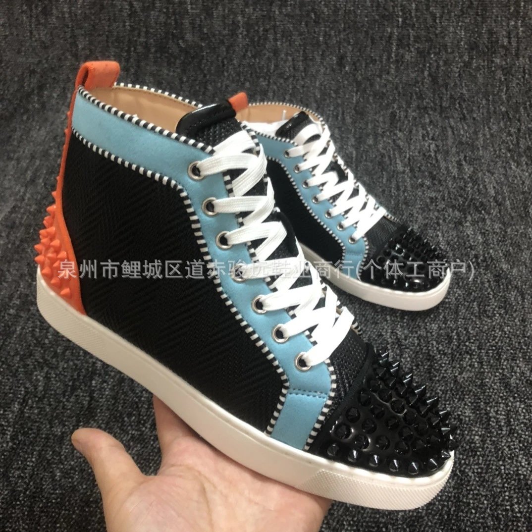 Design High-Top Sneakers with Leopard Print and Quilted Velvet Burgundy - 5