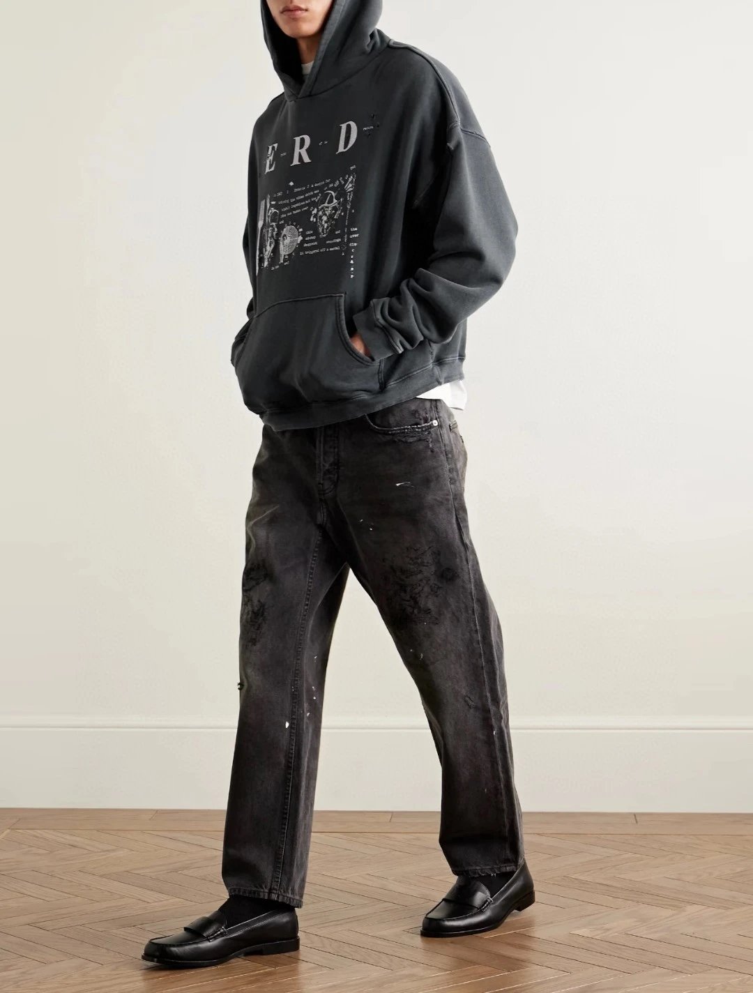Design ERD Graphic Hoodie Dark Wash - 4