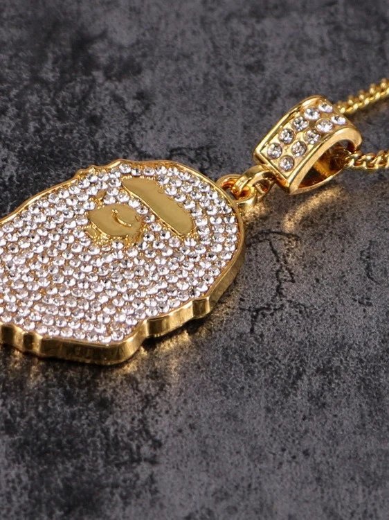 A Bathing Ape Bape Sta Pendant Necklace Silver Jewelry - 5
