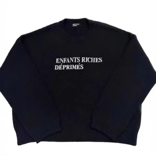 Enfants Riches Déprimés Graphic Knit Sweater Black - 6