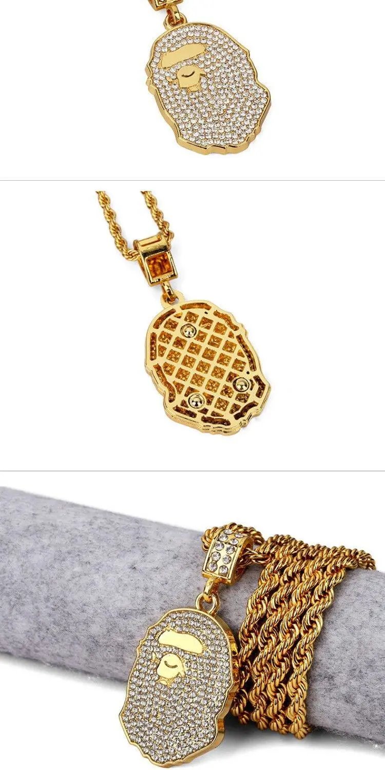 A Bathing Ape Bape Sta Pendant Necklace Silver Jewelry - 13