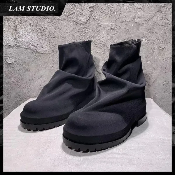 Design 424 Slouch Boot Black Leather Boots - 2