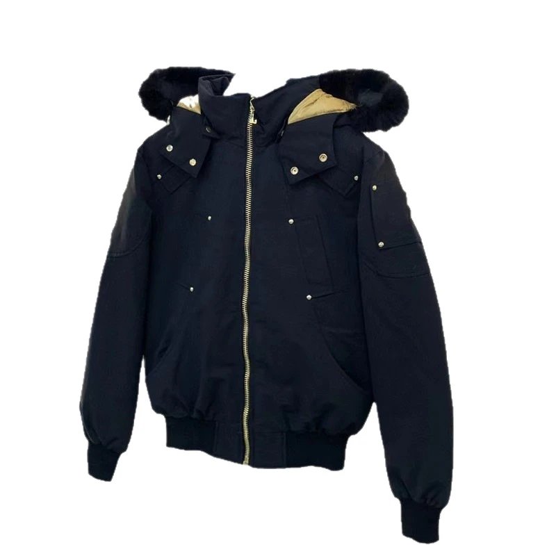 Design Parka Jacket with Faux Fur Hood Black - 6