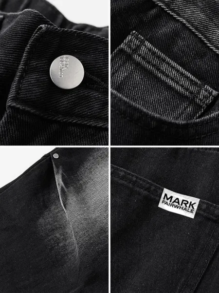 Design Mark Fairwhale Gradient Washed Wide-Leg Cargo Jeans - 4