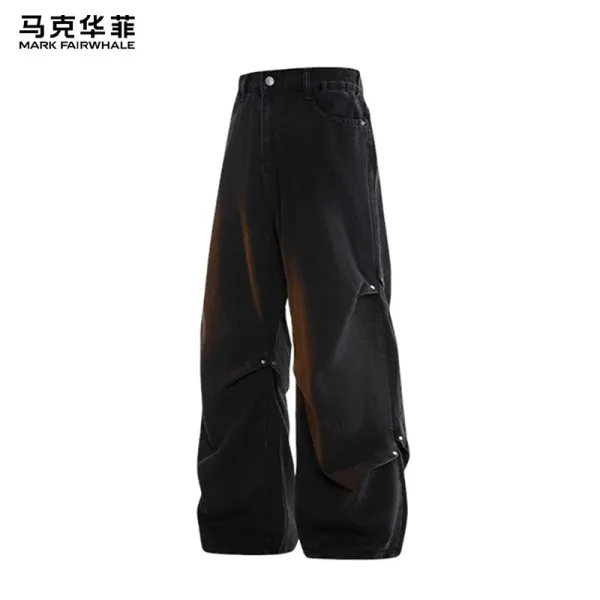 Design Mark Fairwhale Gradient Washed Wide-Leg Jeans Black Jeans - 1