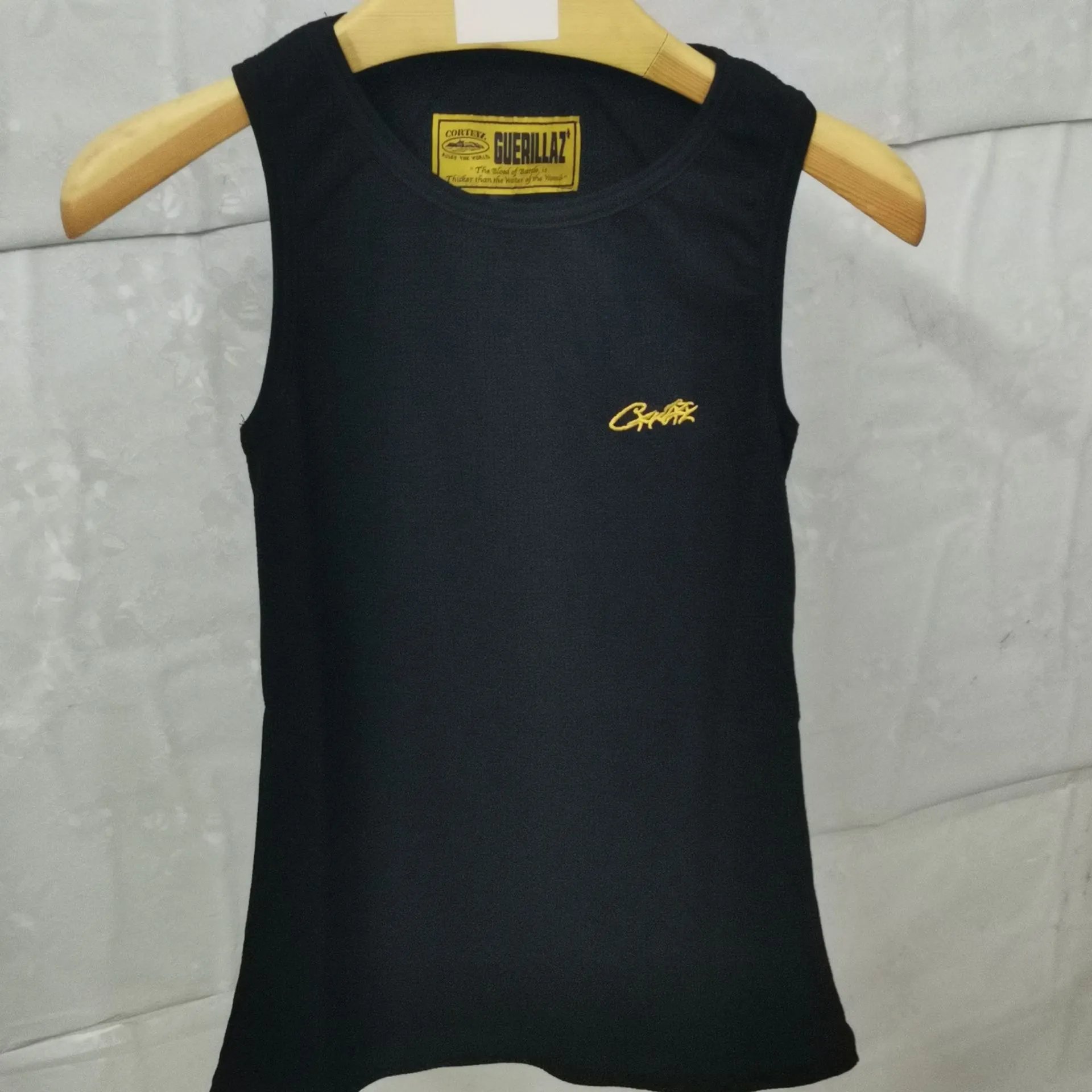 GuerillaZ Embroidered Logo Black Vest Top