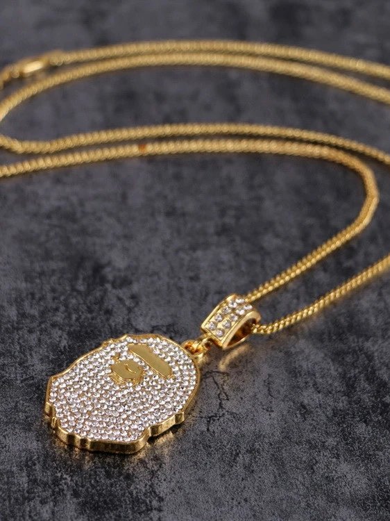 A Bathing Ape Bape Sta Pendant Necklace Silver Jewelry - 4