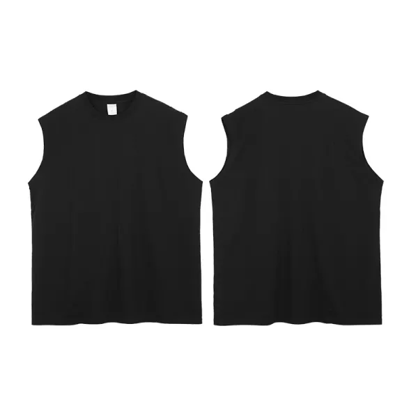 Design Basic Sleeveless Crewneck Top Black Tops.t Shirts - 1