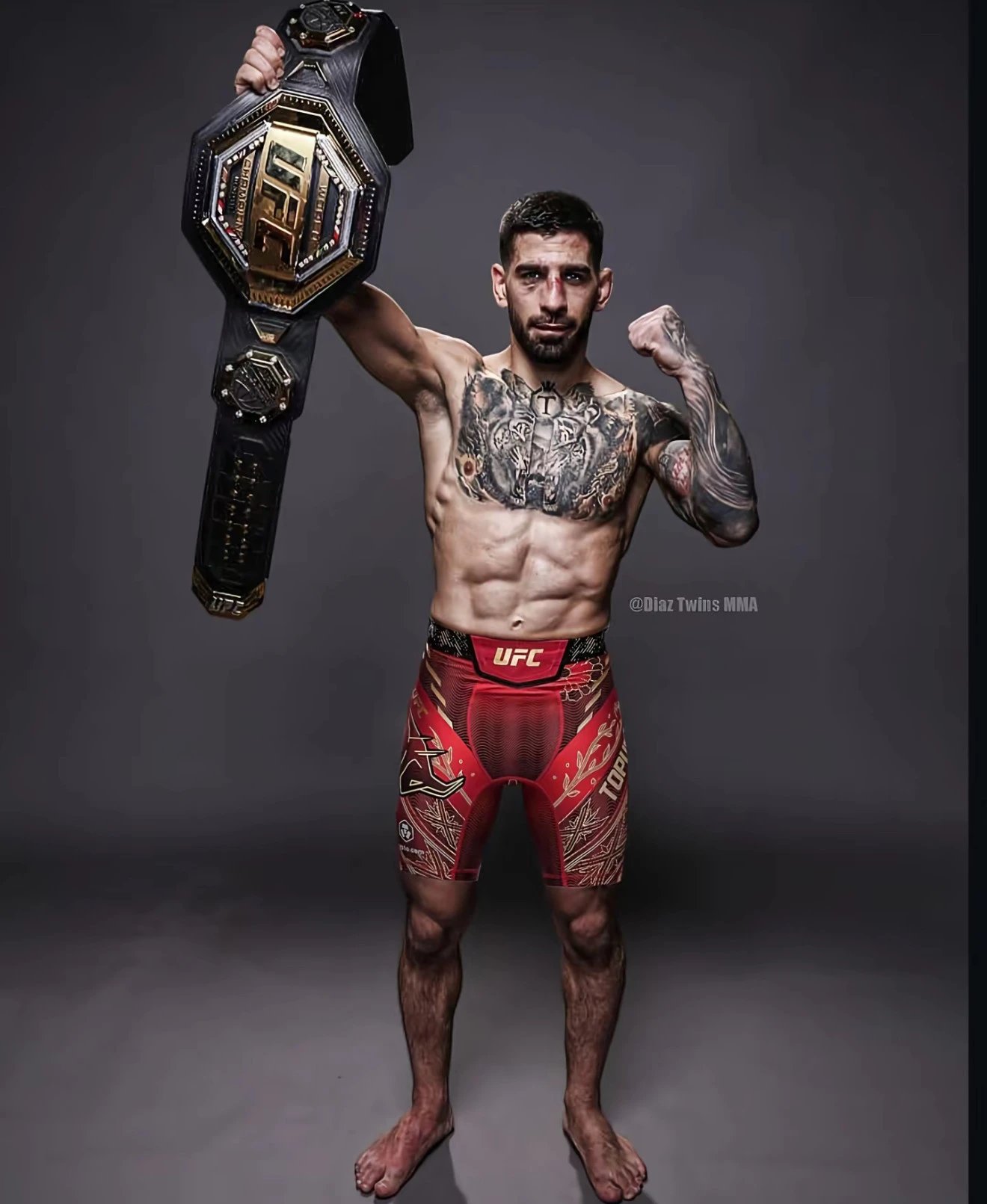 Ilia Topuria Athletes' Special Shorts Official Genuine MMA Shorts