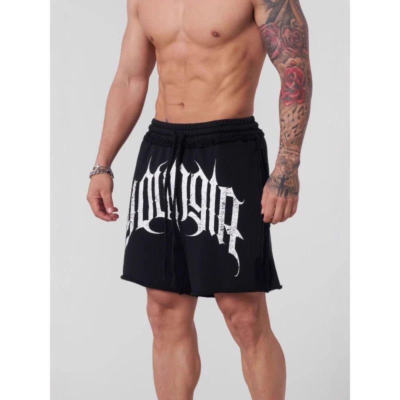 Black Graphic Print Shorts