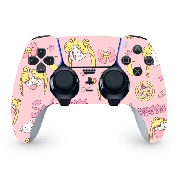 Design Sailor Moon x PlayStation DualSense Controller Pink Custom Skin Electronics - 1