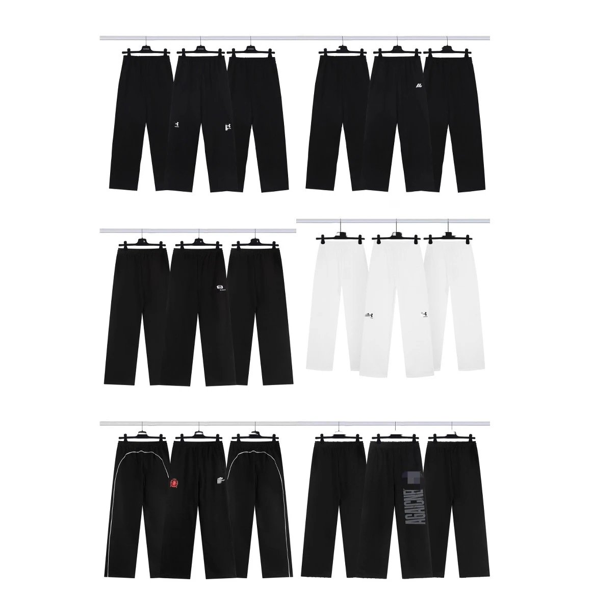 Cross border high version trendy brand B, 25 year old new product, small logo embroidered pants, loose fit couple style pants