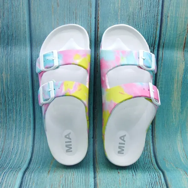 AMI Paris MIA Tie-Dye Double Strap Slide Sandals Slippers - 1