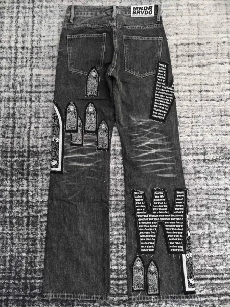 Design Who Decides War Gothic Arch Patchwork Denim Jeans - 4