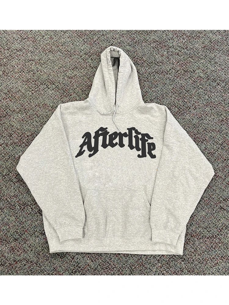 Afterlife Black Gothic Font Hoodie - rep bluzy z kapturem