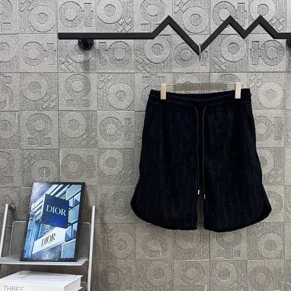 Dior Oblique Velvet Shorts Black - 2
