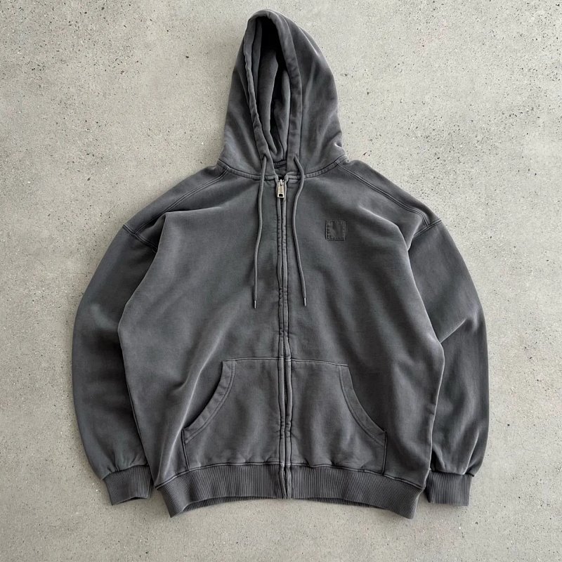 Zip-Up Hoodie Charcoal Gray