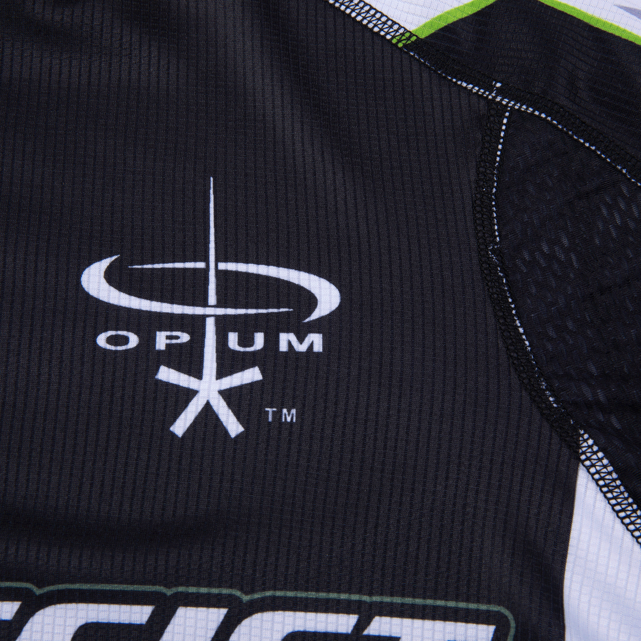 Design Narcissist Opium Cycling Jersey Black White Lime Green Activewear - 8