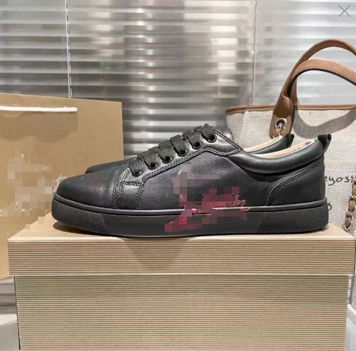 Christian Louboutin Louis Junior Velvet Black Sneakers - 10