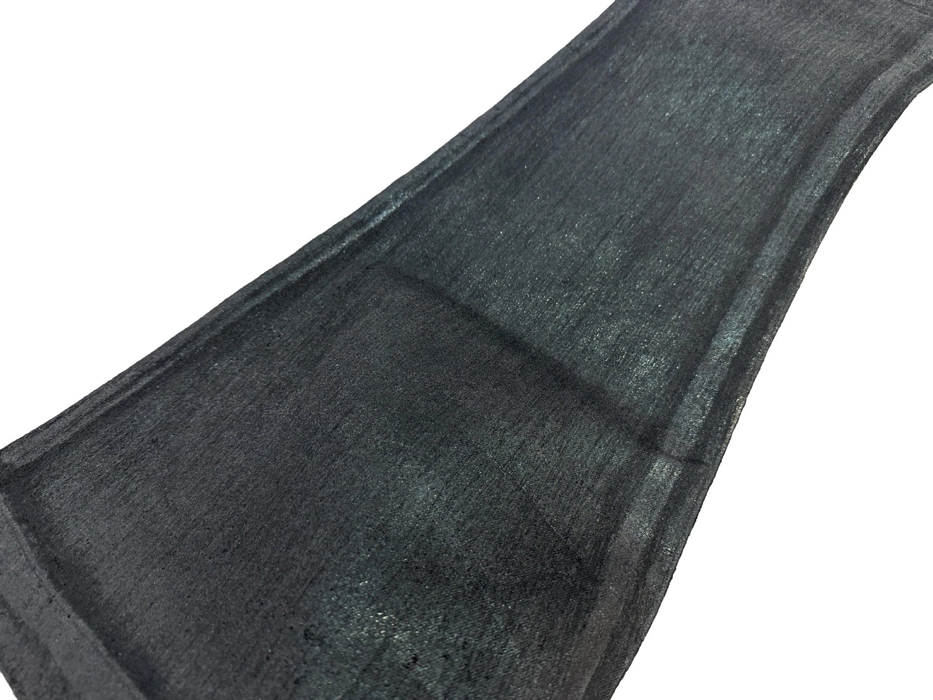 RO Style 23SS Niche Dark Wax Coated Pure Black High Stretch Ribbon Wide Leg Slight Flare Jeans Men -tri
