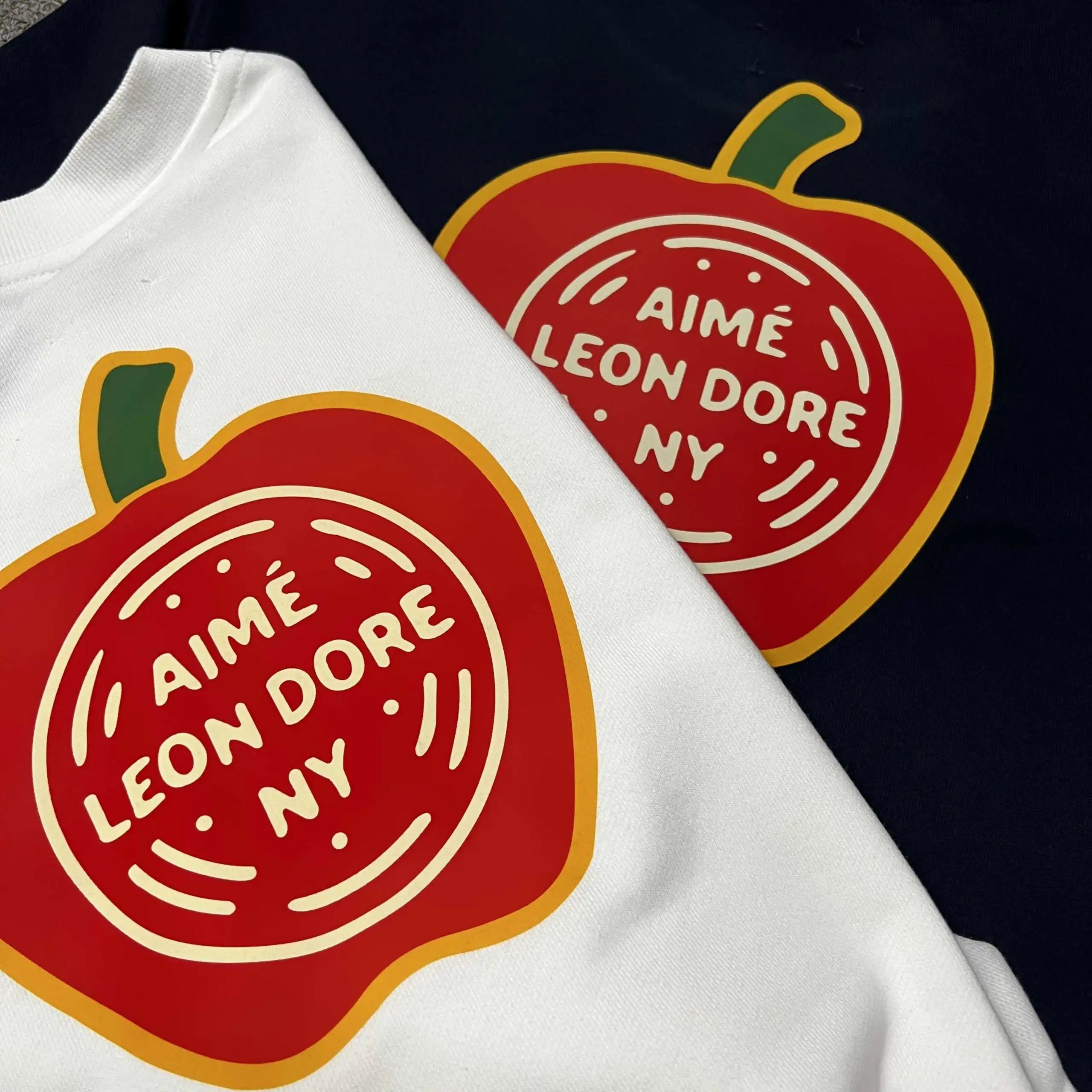 Aimé Leon Dore Apple Logo Graphic Sweatshirt White Hoodie - 4