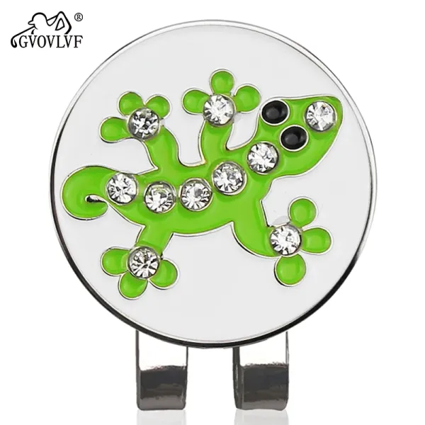 Design GVOVLVF Gecko Rhinestone Golf Ball Marker Clip Accessories - 1