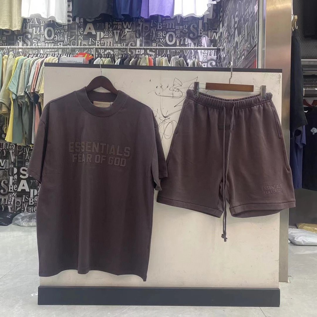 Fear of God Essentials Oversized T-Shirt and Drawstring Shorts Set Sage Green - 2